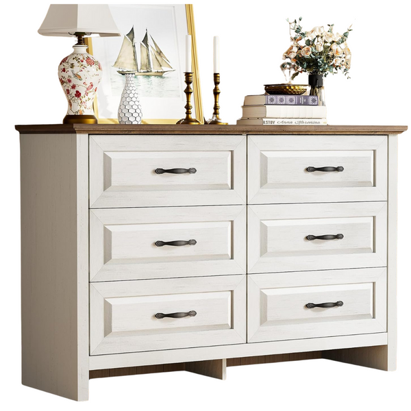 Amada Farmhouse Anti-Tip Design 6-Drawer Dresser