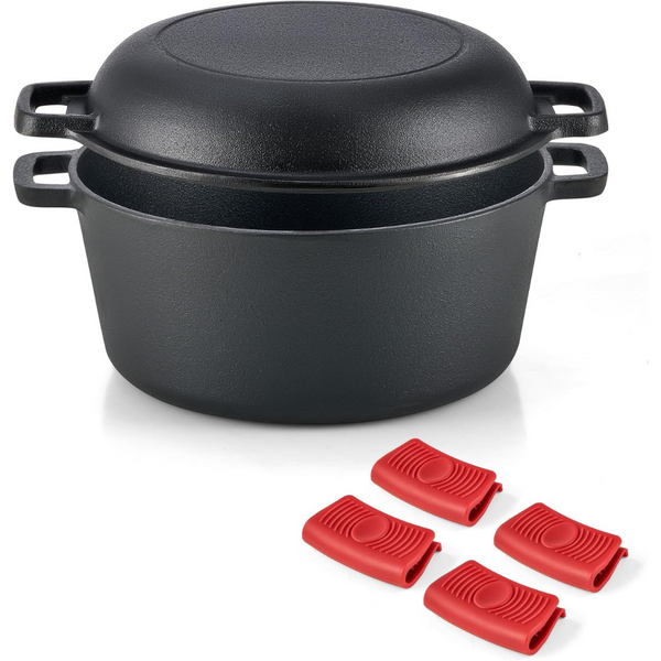 Dartmoor 2-in-1 Pre-Seasoned Cast Iron Dutch Oven with Lid