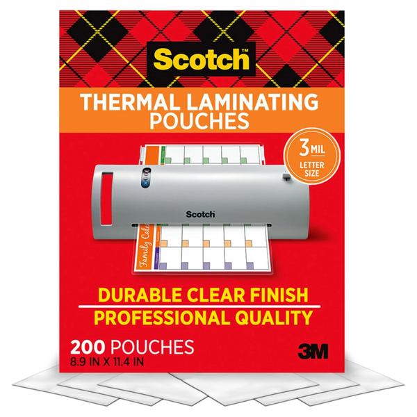 200-Pack Scotch Thermal 8.9'' x 11.4'' Laminating Pouches, 3 Mil (TP3854-200)