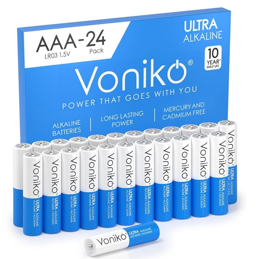 24-Pack Voniko 1.5v Premium Grade AAA Alkaline Batteries