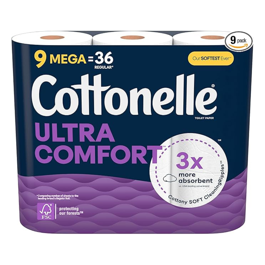 9-Pack 244-Sheets Cottonelle Toilet Paper Mega Rolls (Ultra Comfort)