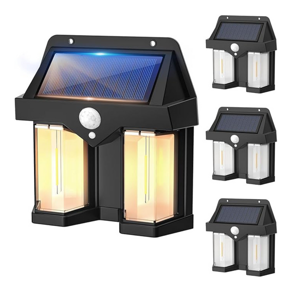 4-Pack 1200lm 1800mAh Motion Sensor Solar Wall Lamp