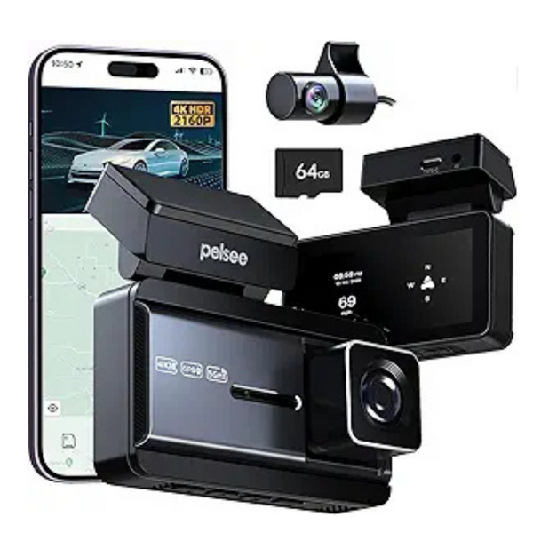 Pelsee P3 4K+1080P Dual Dash Cam