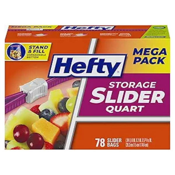 78-Count Hefty Slider Storage Bags (Quart Size)