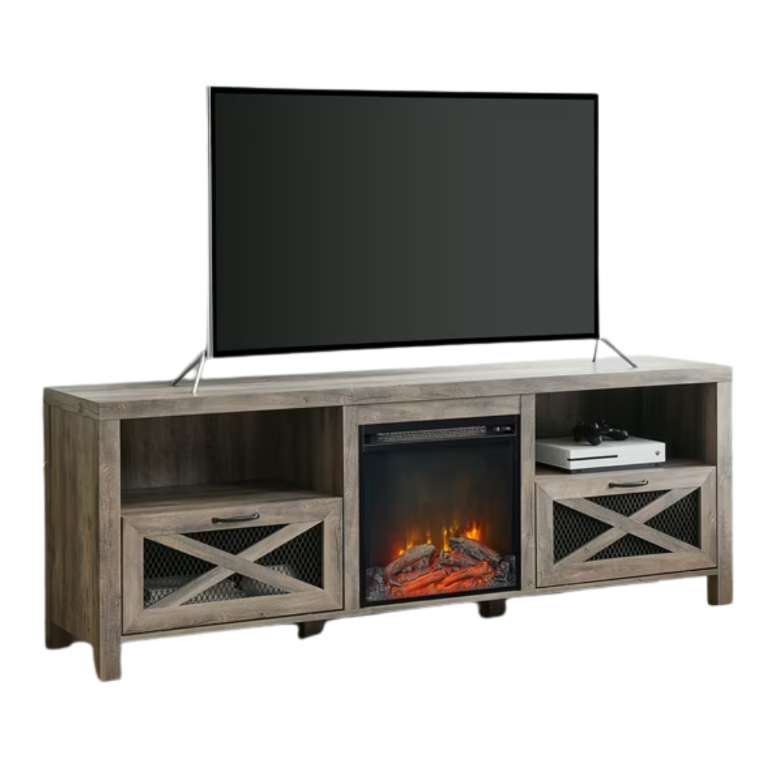 Walker Edison Farmhouse Fireplace TV Stand For TVs Up To 80"