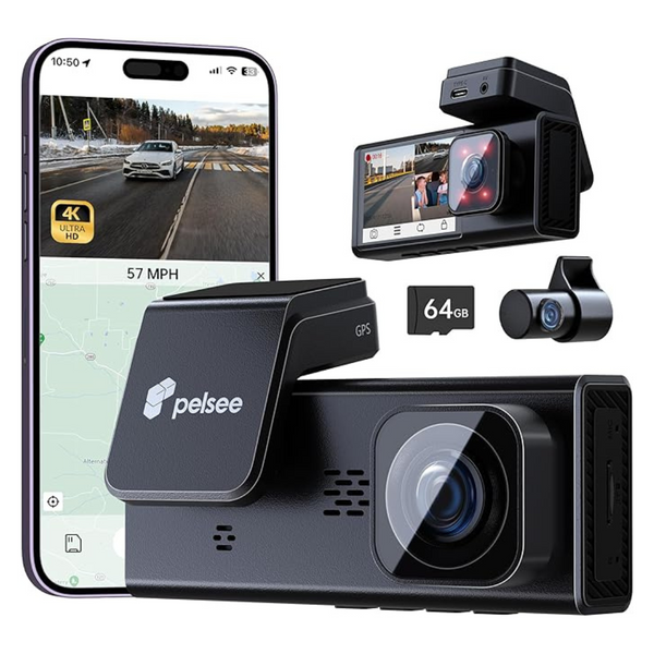 4K 3-Channel Front And Rear Inside Dash Camera For Cars