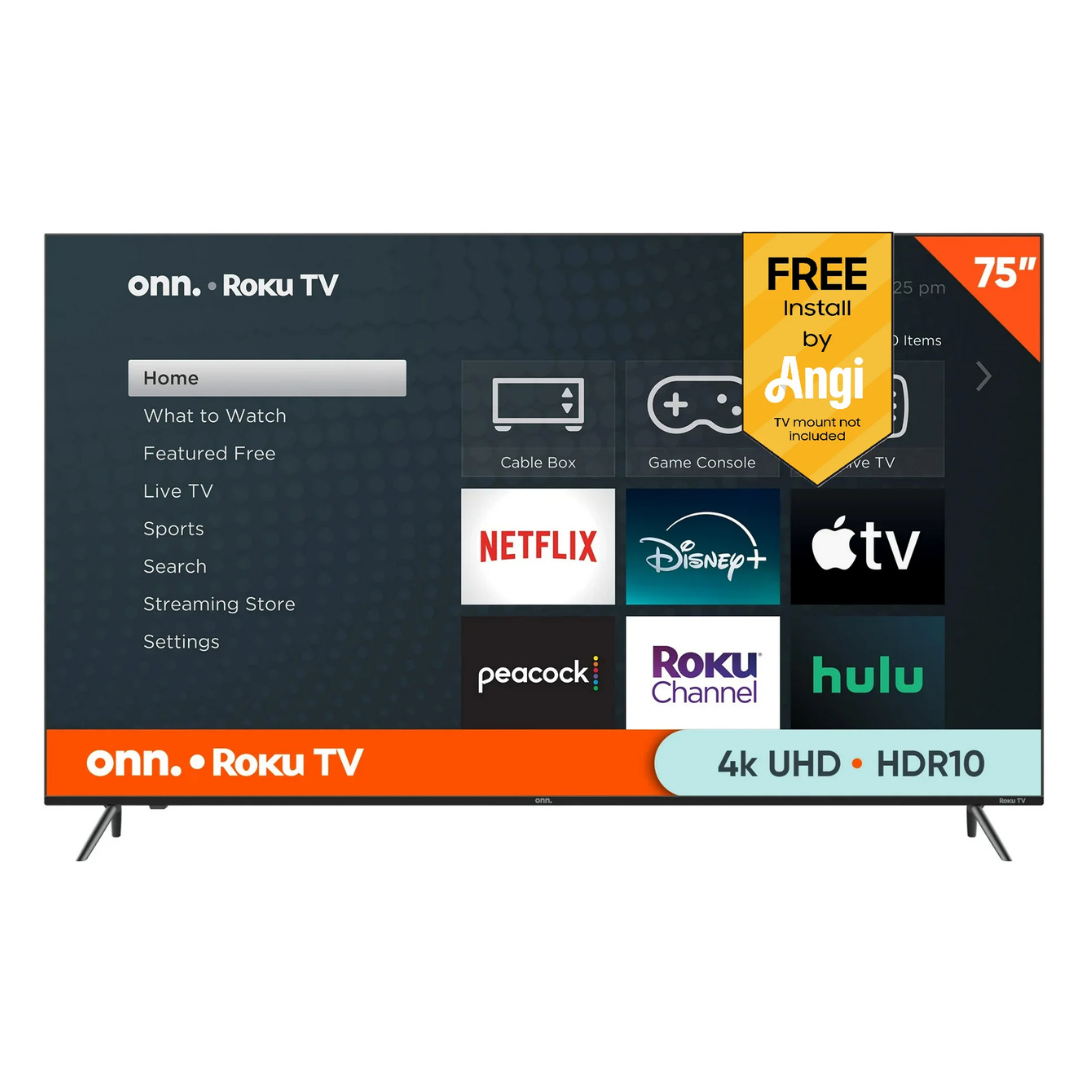 Onn. 75" 4K Ultra HD Frameless Smart LED Roku TV (100044717)