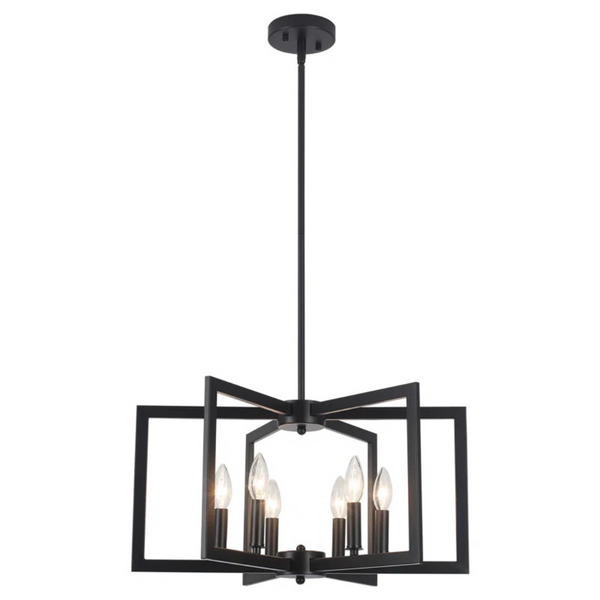 Ivy Bronx 6 Light Candle-Style Geometric Square / Rectangle Chandeliers