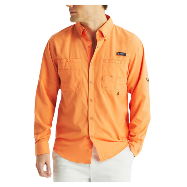 Nautica Men's Otf Button-down Shirt (Orange)