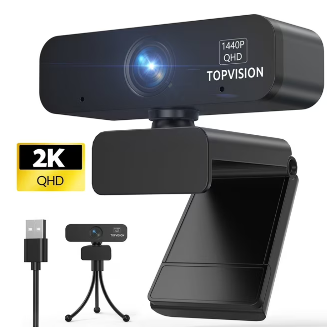 Topvision ZC08 2K Web Cam With Adjustable Mount & Tripod