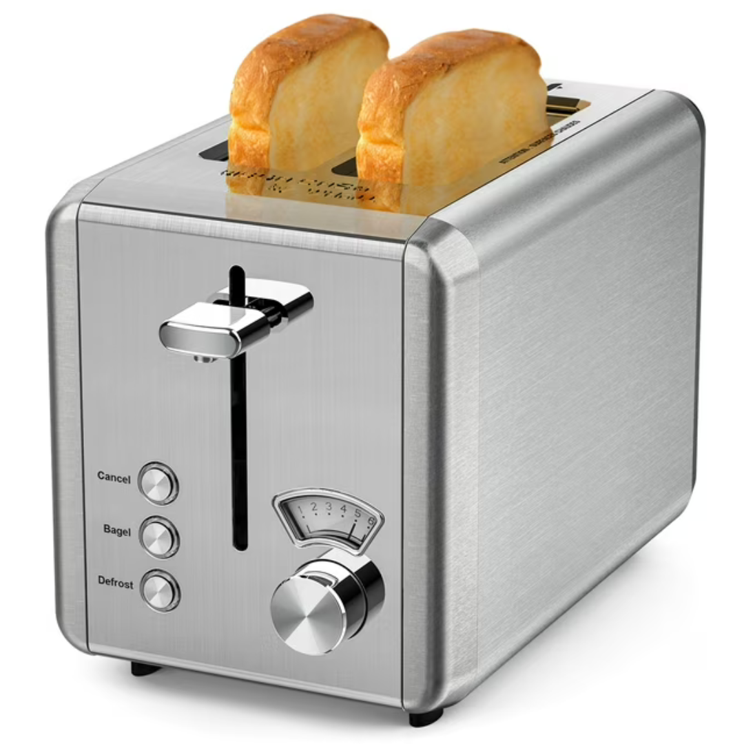 Whall Stainless Steel 2 Slice Toaster With Wide Slot