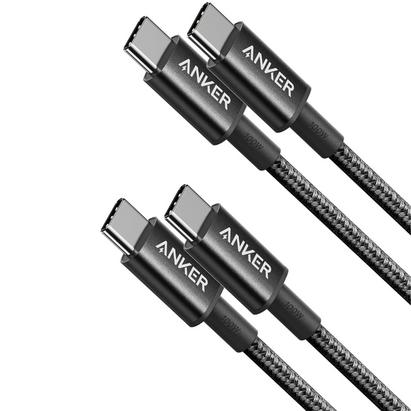 2-Pack Anker 3.3ft USB-C to USB-C Fast Charging Cable