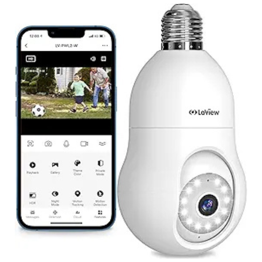 LaView 4MP 360-Degree 2K Wireless Smart Bulb Security Camera