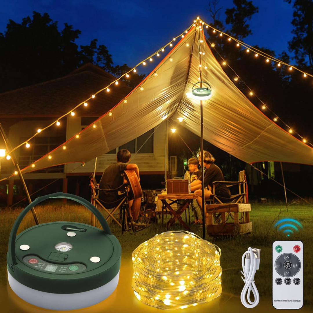 32.8FT USB Rechargeable Outdoor Camping String Lights