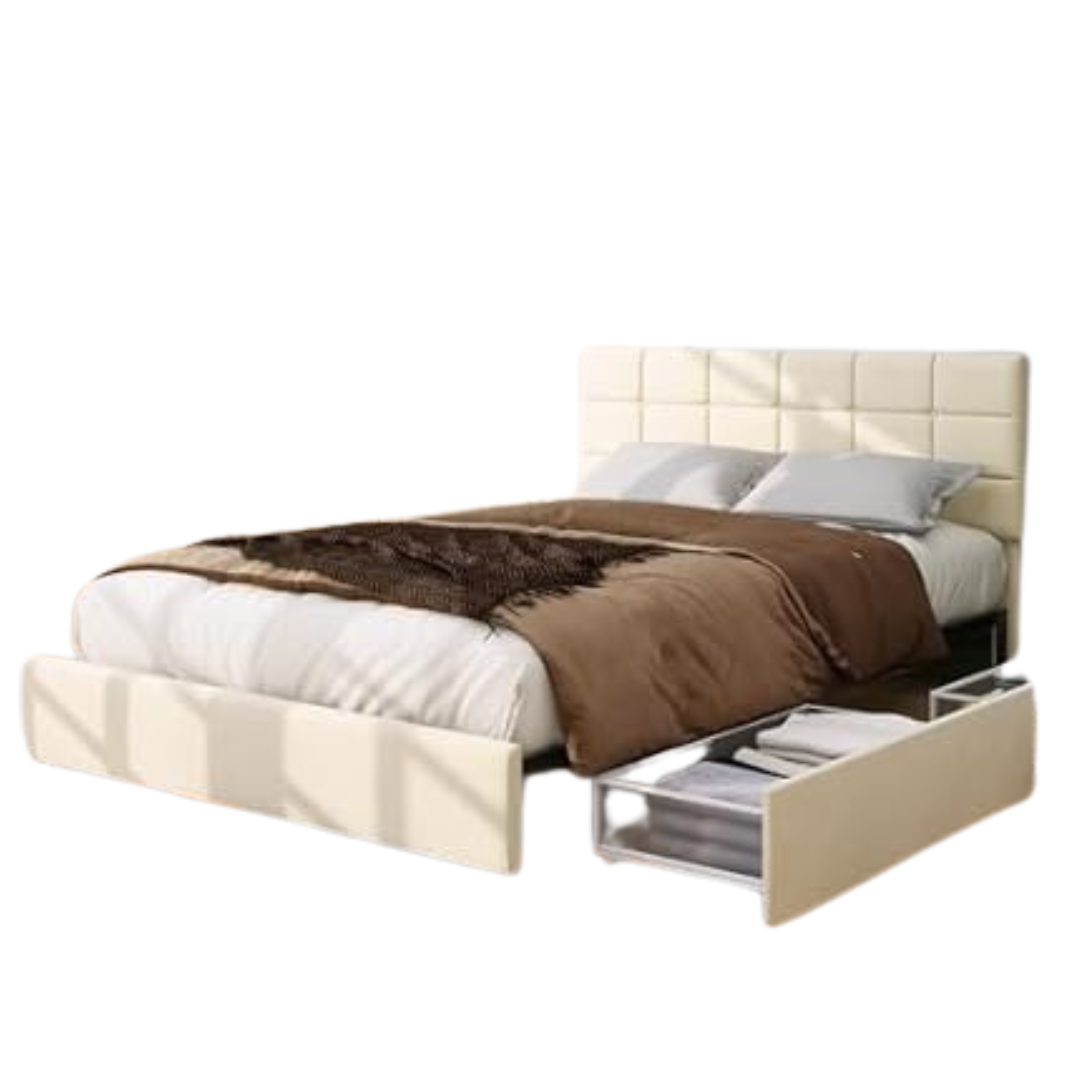 LifeSky Modern Queen Bed Frame With Storage & Drawers