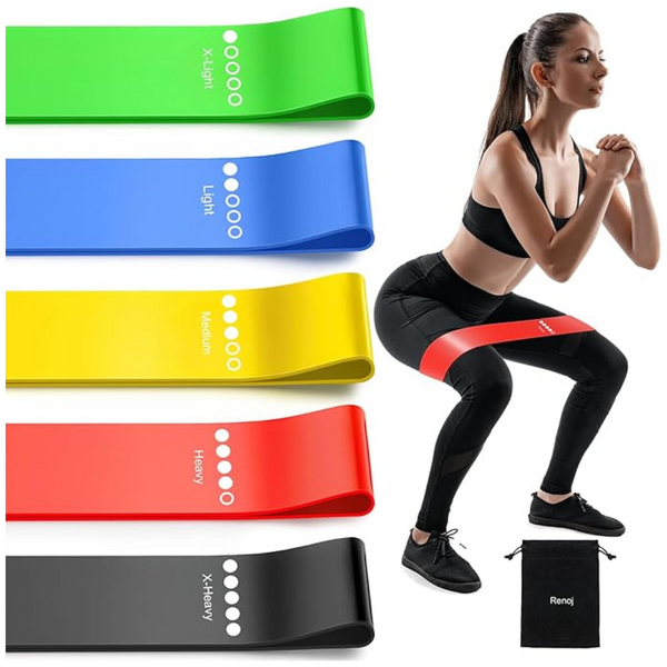 5-Pack Renoj Resistance Exercise Bands For Booty Bands (3 Colors)