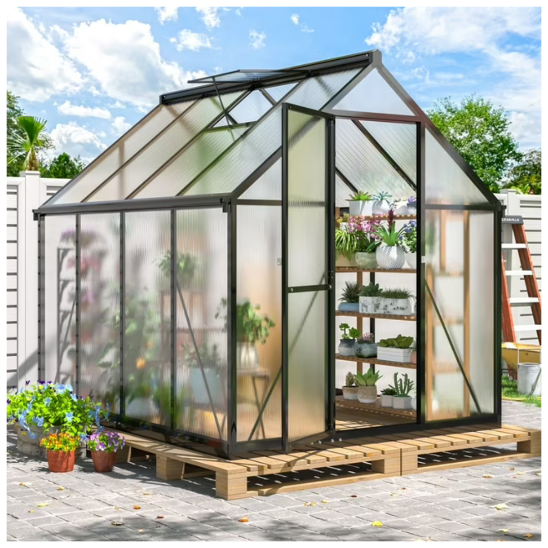 Walk-in 6' x 7' Polycarbonate Greenhouse