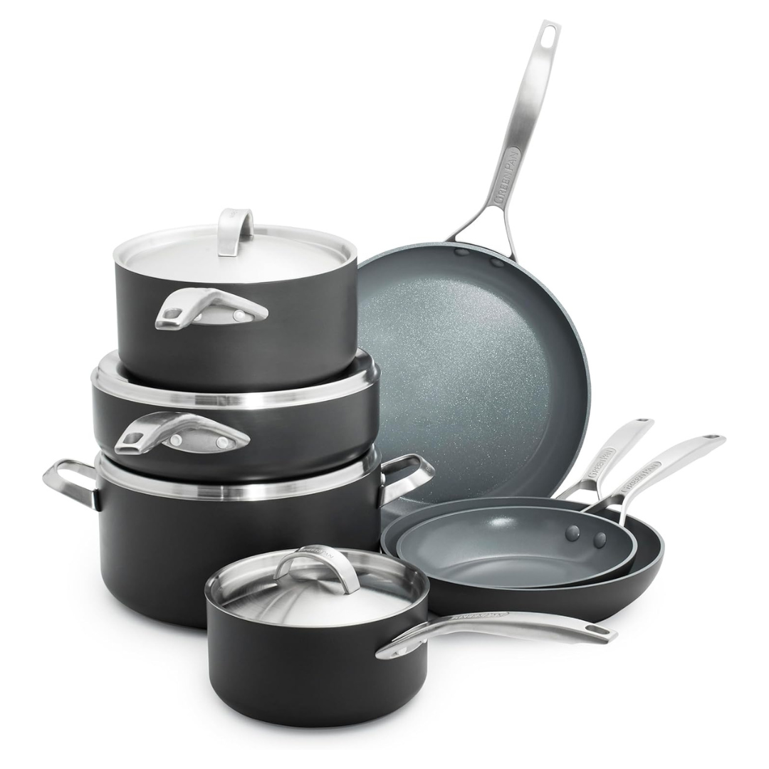 11-Piece GreenPan Paris Ceramic Non Stick Cookware Set