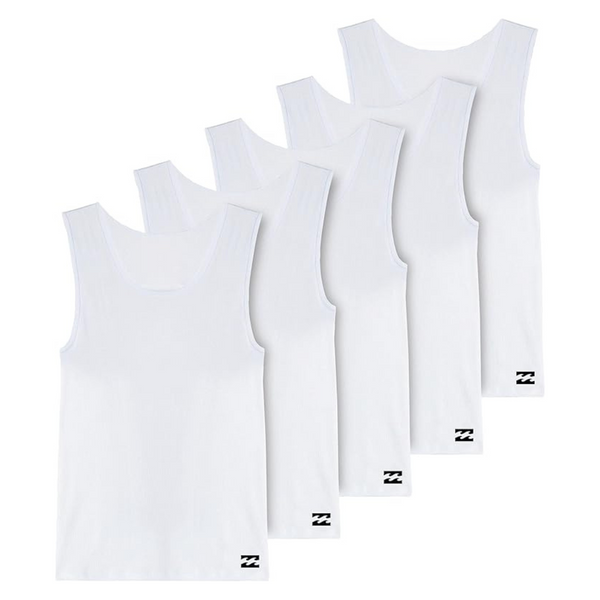 5-Pack Billabong Men's Classic Ribbed Cotton Lightweight Tank Undershirts