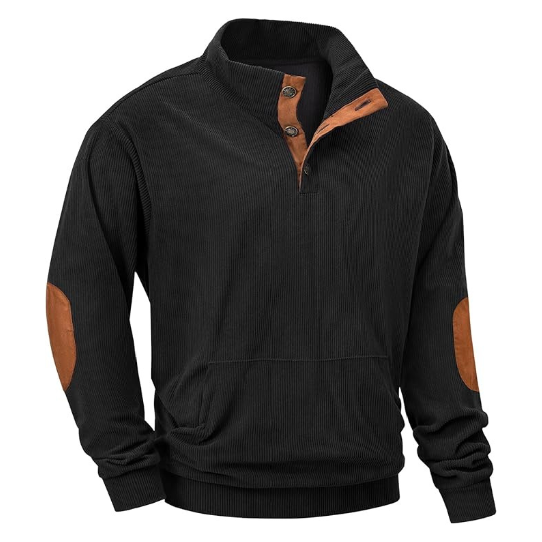 Men's Collared Long Sleeve Sweatshirts With Pockets