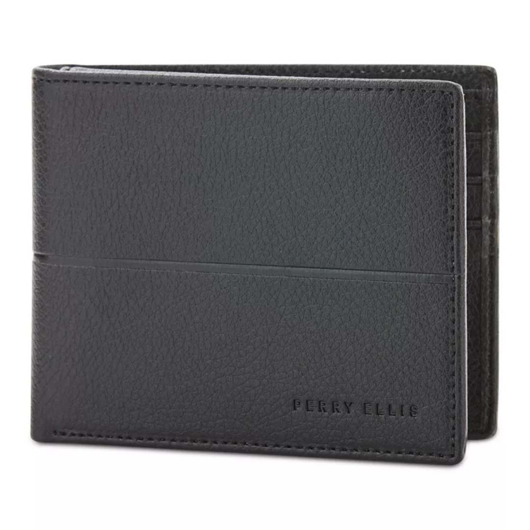 Perry Ellis Portfolio Men's Faux-Leather Trifold Passcase Wallet