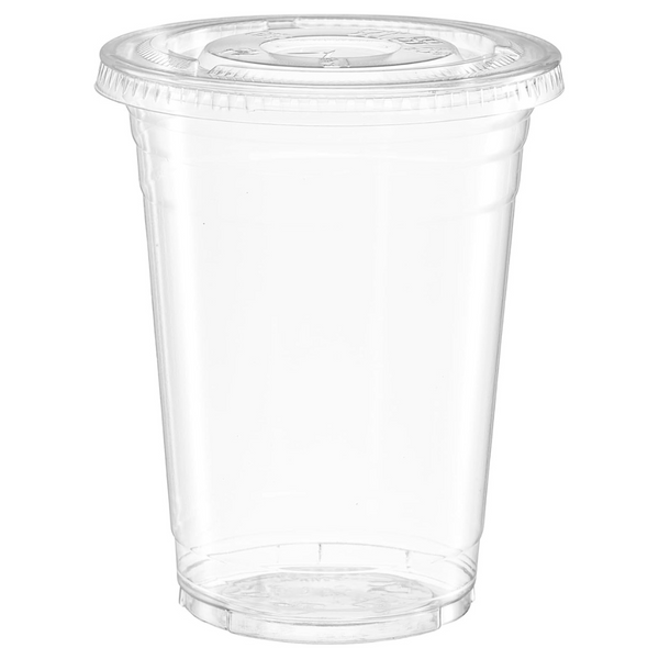 100-Count 16 oz Comfy Package Disposable Plastic Cups With Flat Lids