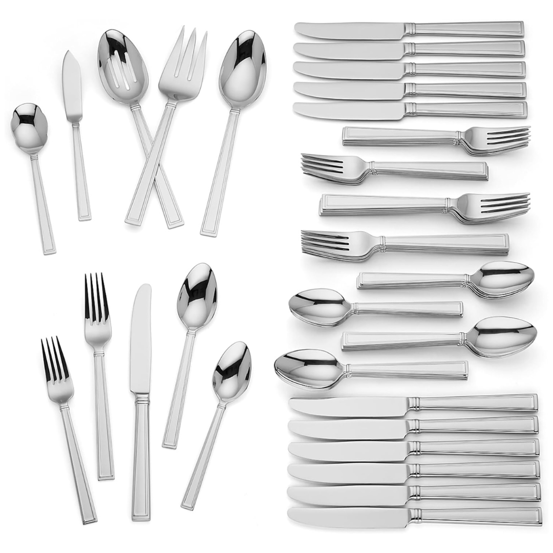 65-Piece Lenox Bratton Dishwasher Safe Flatware Set