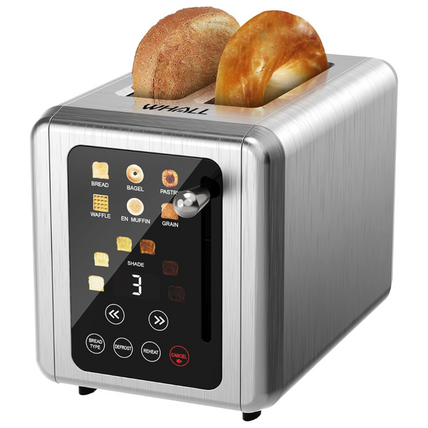 WHALL 2 Slice Stainless Steel Digital Timer Toaster Touch Screen Toaster