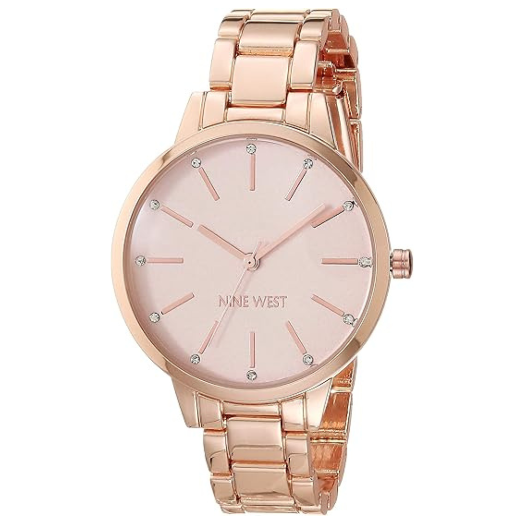 Nine West Women's Japanese Quartz Dress Watch with Metal Strap