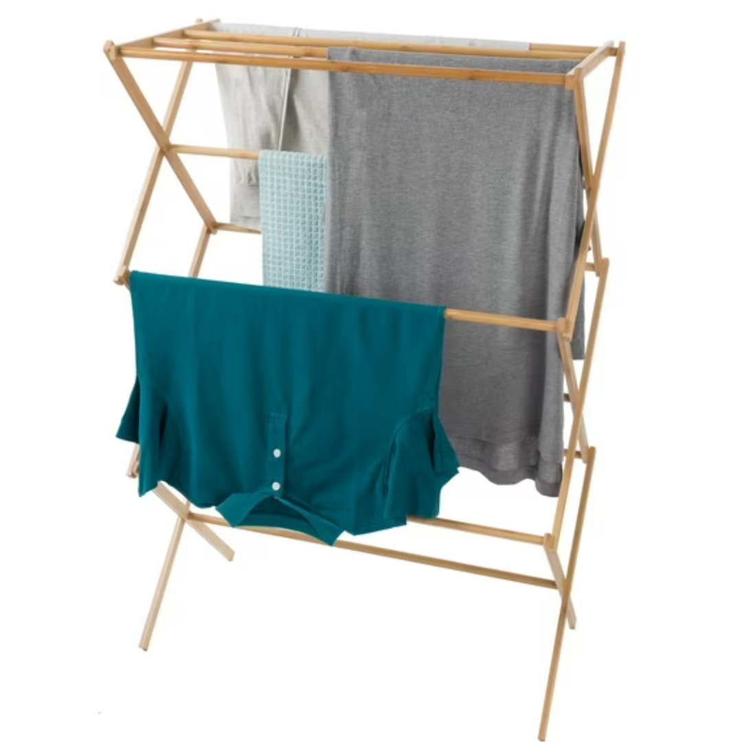 Lavish Home Collapsible Bamboo Clothes Drying Rack