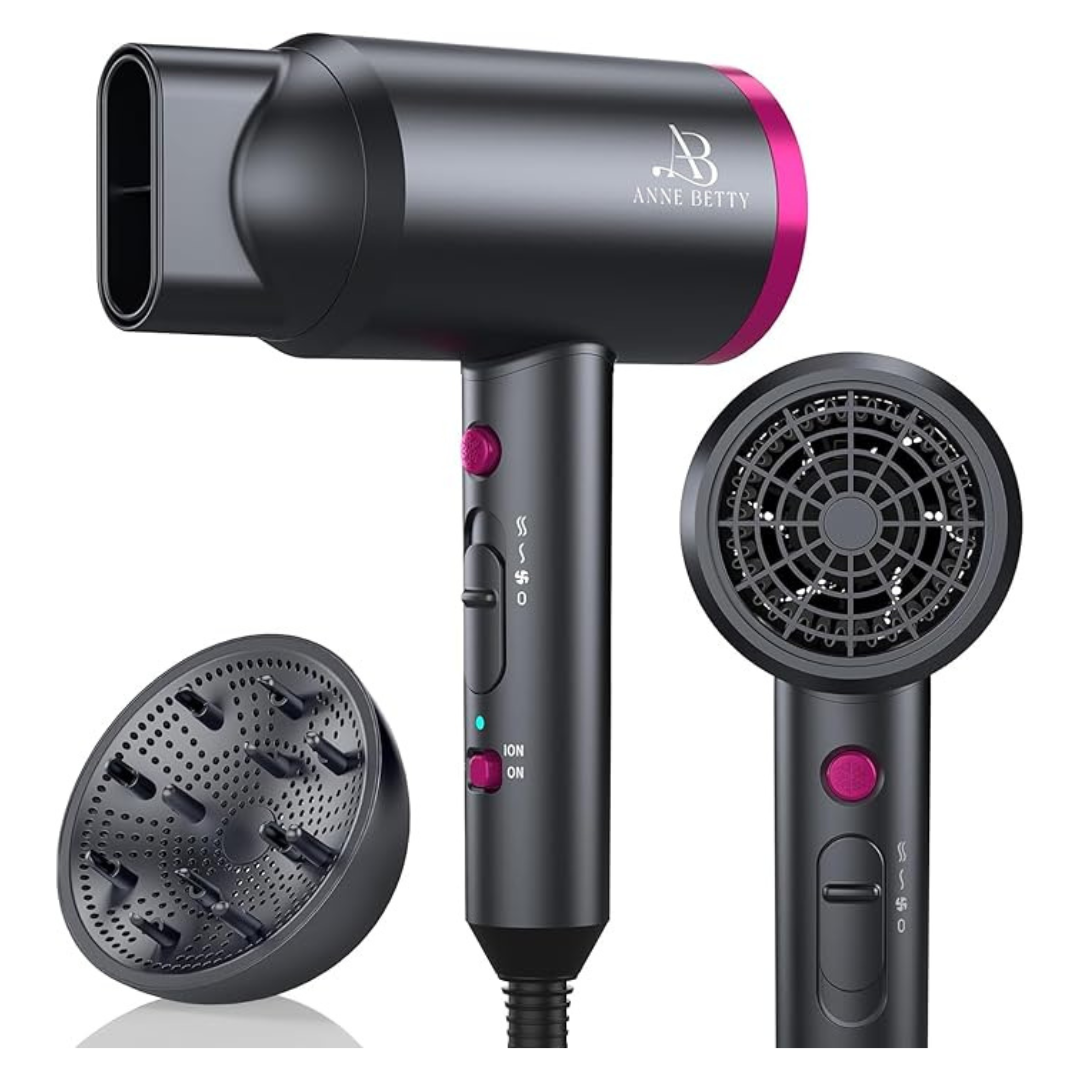 1800W Ionic Hair Dryer With Diffuser