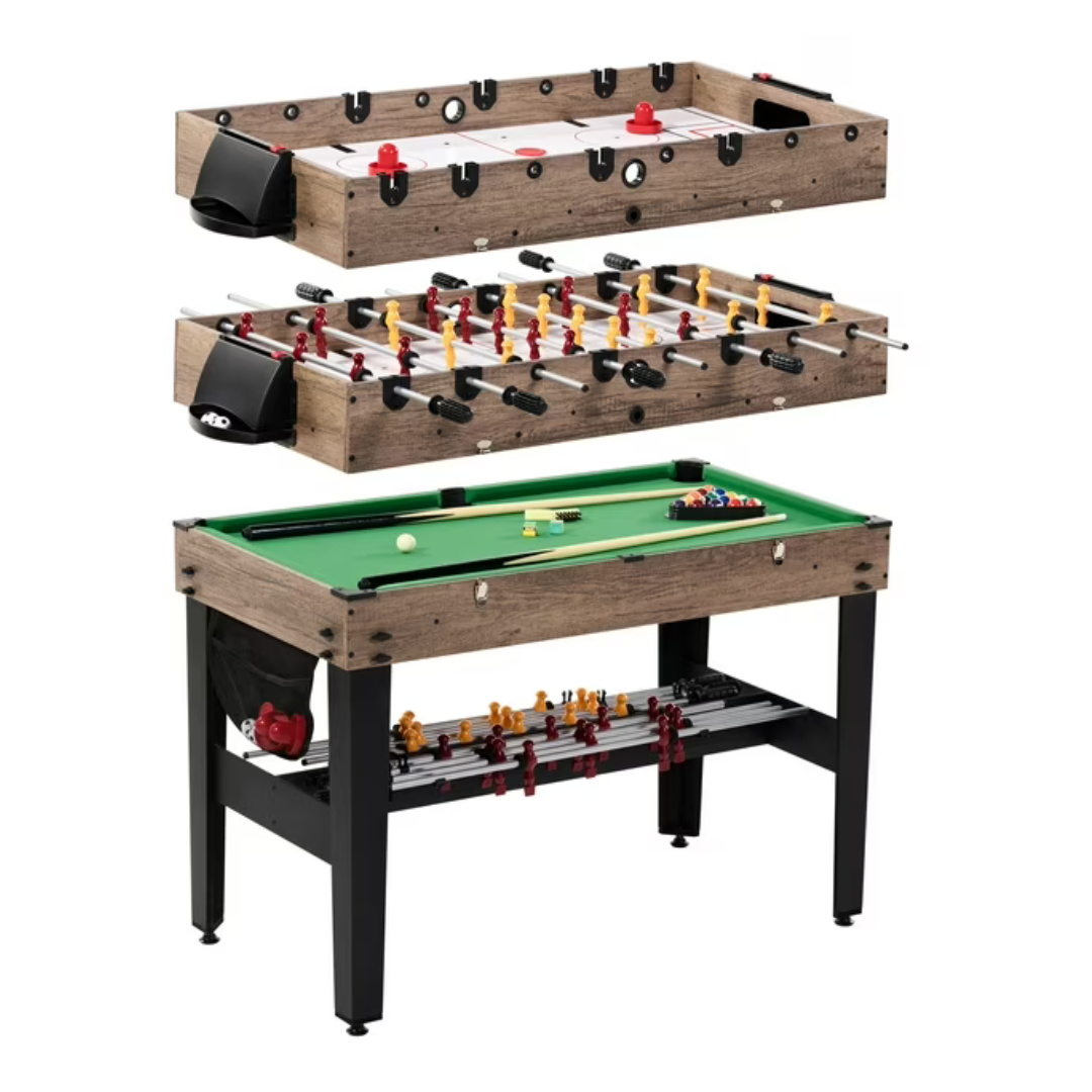 48" 3-In-1 Combo Game Table: Pool, Air Hockey & Foosball