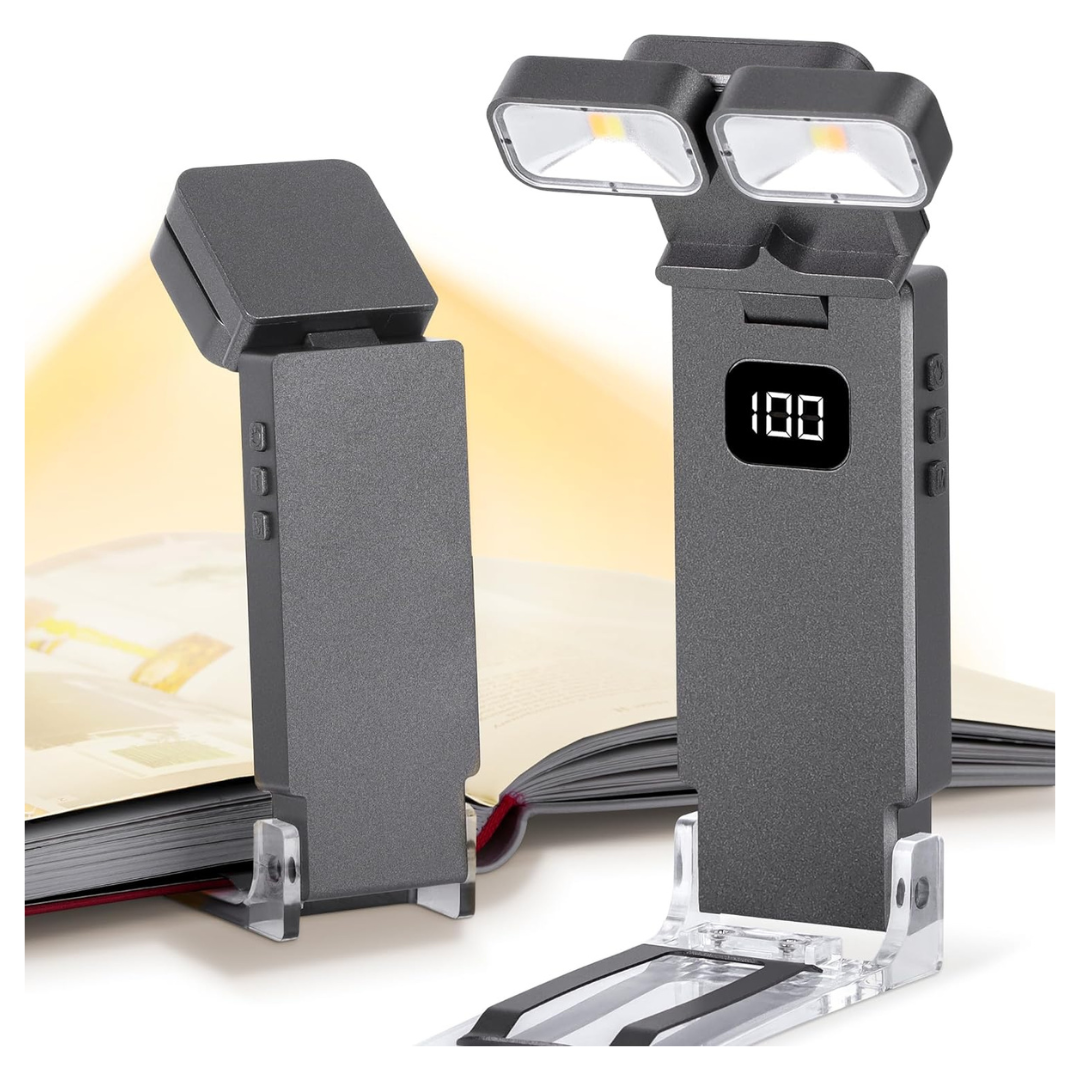 1000mAh Rechargeable Dual-Heads Clip on LED Bookmark Lamp