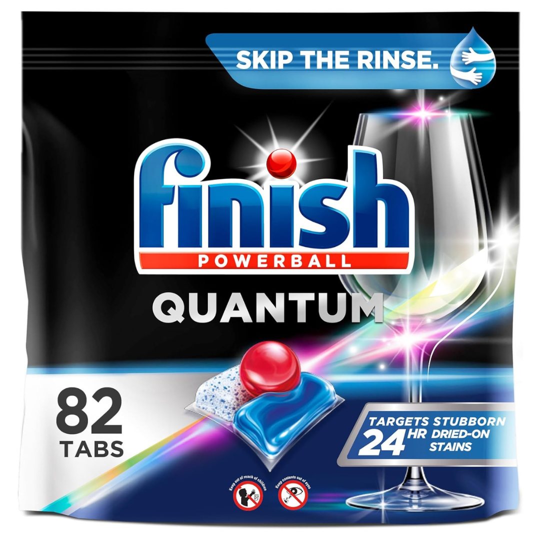 FINISH Quantum Powerball, Dishwasher Pods, Advanced Clean & Shine (82 Count Dishwasher Tablets)