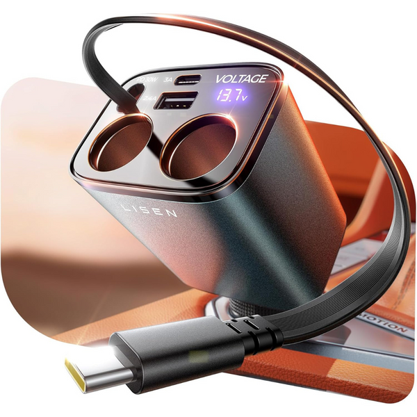 Lisen 5-in-1 140W Total Power Output Car Charger