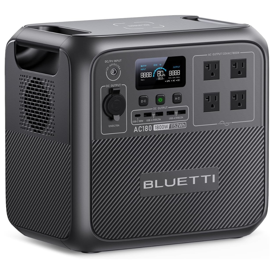 Bluetti AC180 1800W 1152Wh Solar Portable Power Station