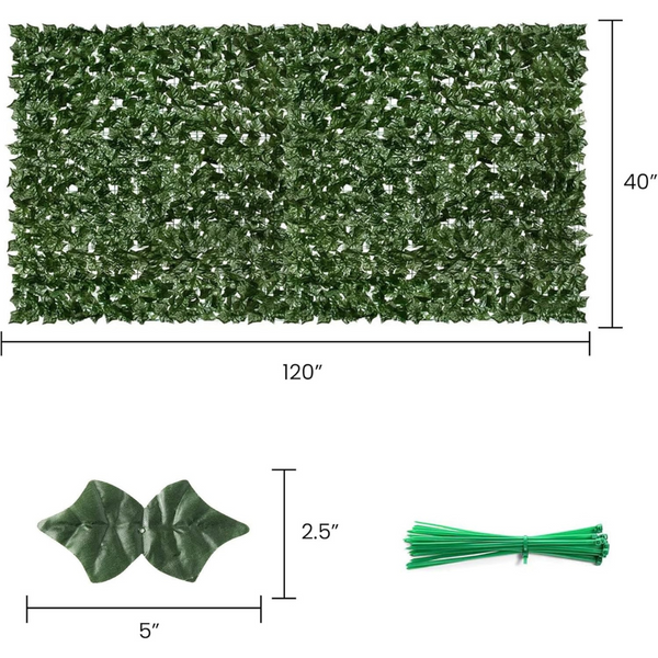 120" x 40" Artificial Ivy Privacy Fence Wall Screen