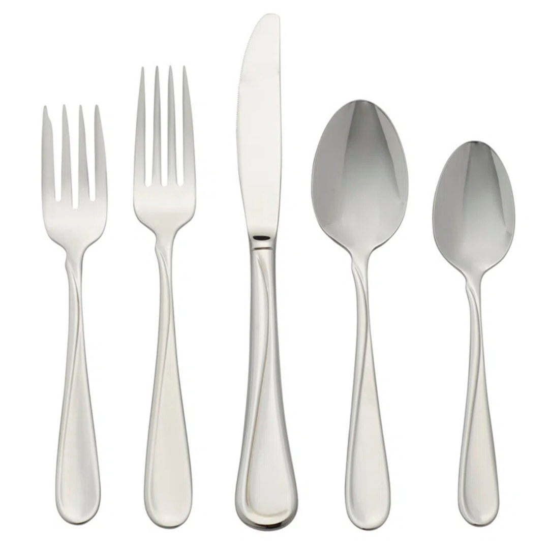 65-Piece Oneida Flight 18/0 Stainless Steel Everyday Flatware Set