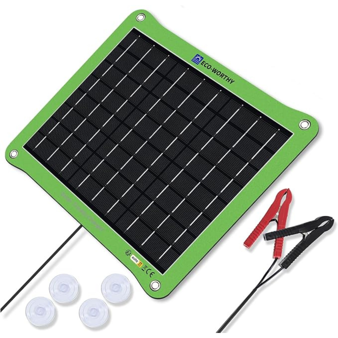 Eco-Worthy Upgrade 7.5W Waterproof Solar Panel Portable Trickle Charger