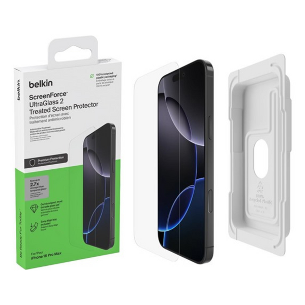 Belkin ScreenForce UltraGlass 2 Treated Screen Protector For iPhone 16 Pro Max