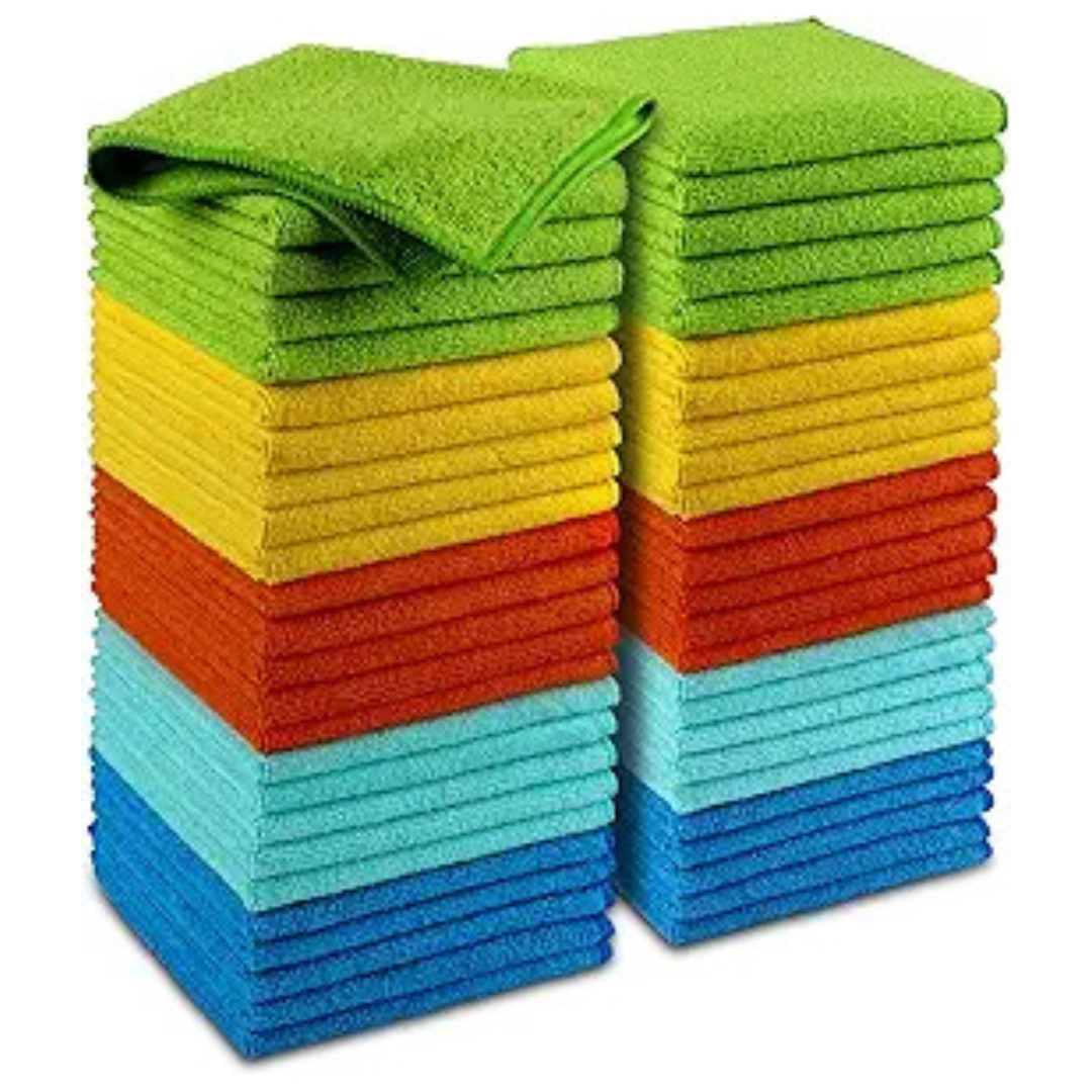 50-Pack Aidea 12" x 12" Microfiber All-Purpose Cleaning Cloths