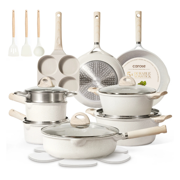 21-Piece Carote Non Stick Pots And Pans Induction Kitchen Cookware Set + $10 Walmart Cash