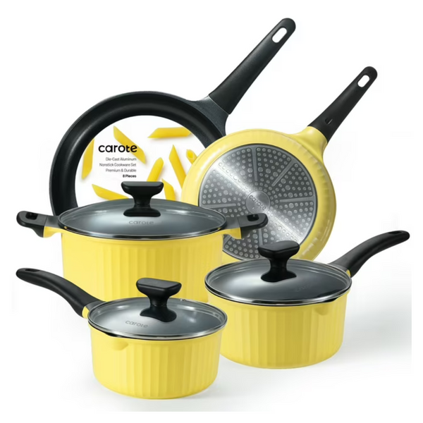 8-Piece Carote Non Stick Pots And Pans Induction Cookware Sets + $5 Walmart Cash