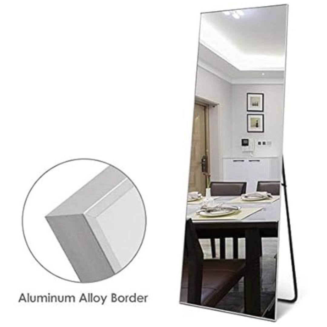 65" x 22" Large Rectangle Bedroom Wall-Mounted Mirror With Frame