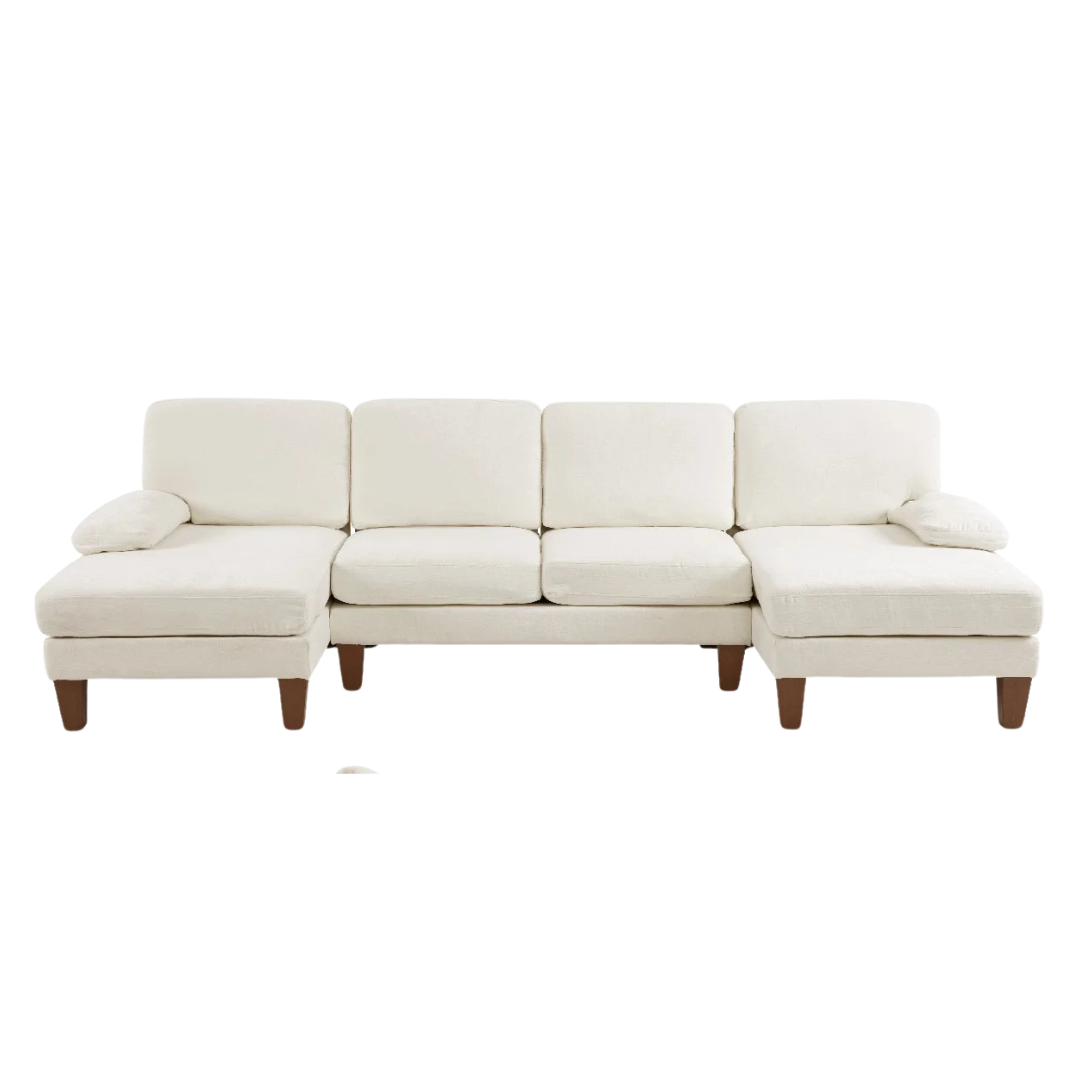 Ktaxon 111" Chenille U-Shaped Sectional Sofa With Double Chaise