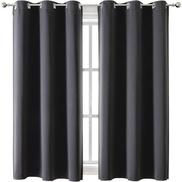 2 Panels Set Thermal Insulated Grommet Blackout Curtains (42" x 63")