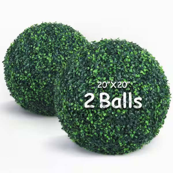 2-Pack Artificial Boxwood Ball Trees