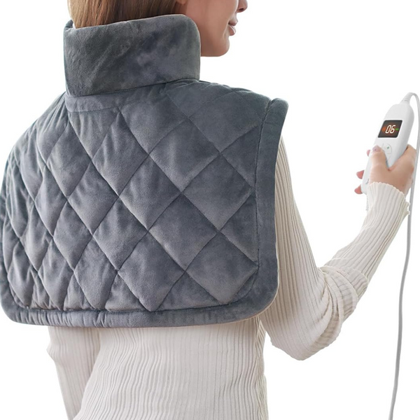 Electric Heated Neck Shoulder Wrap For Deeper Muscle Relief (20" x 22")