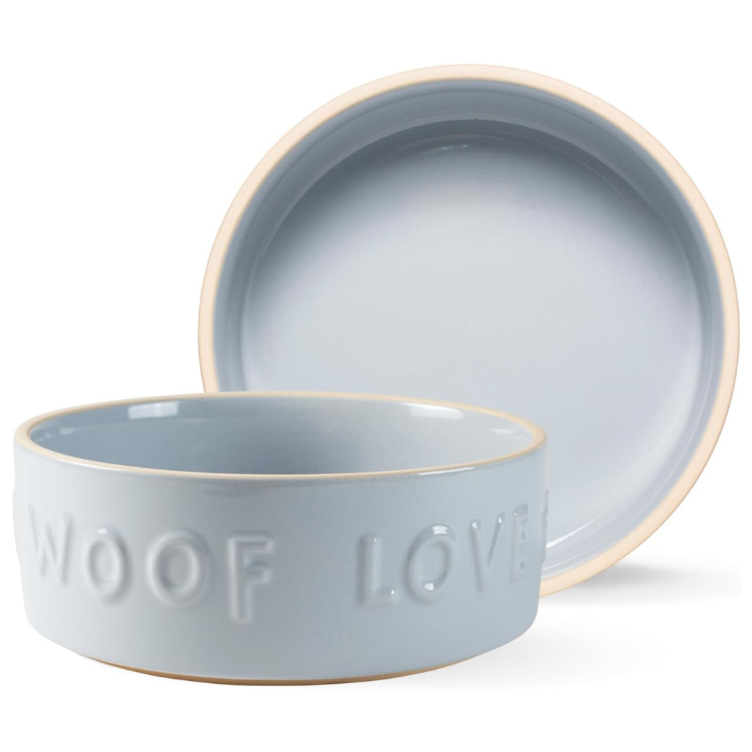 24-Oz Treat Words Medium Stoneware Pet Bowl