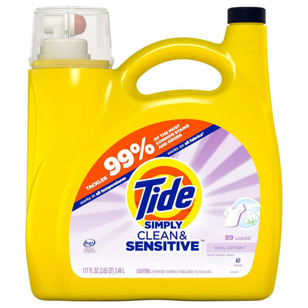 4-Pack 89 Loads 117 fl oz Tide Simply Clean & Sensitive Laundry Detergent